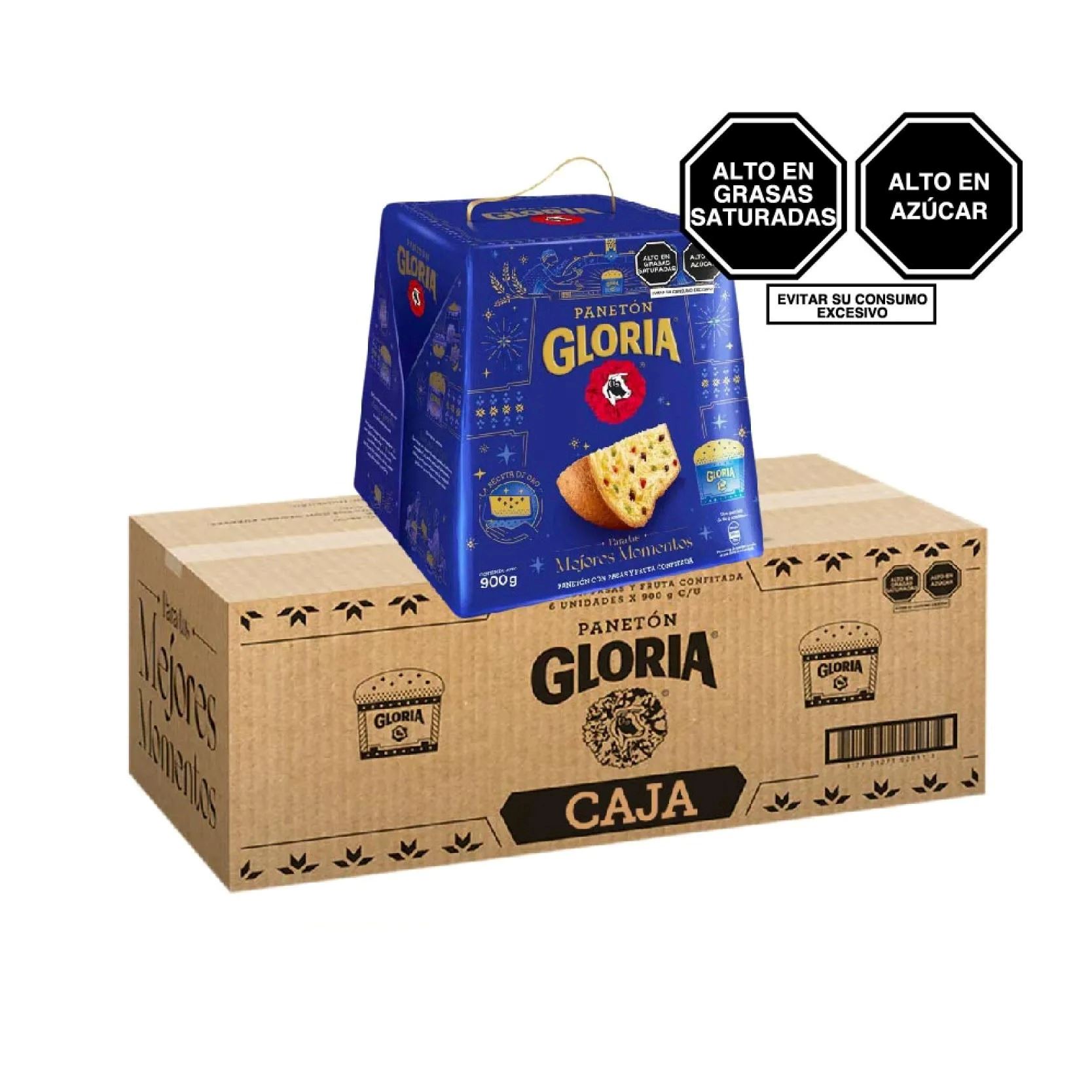 Panetón GLORIA Caja 900g Caja 6u